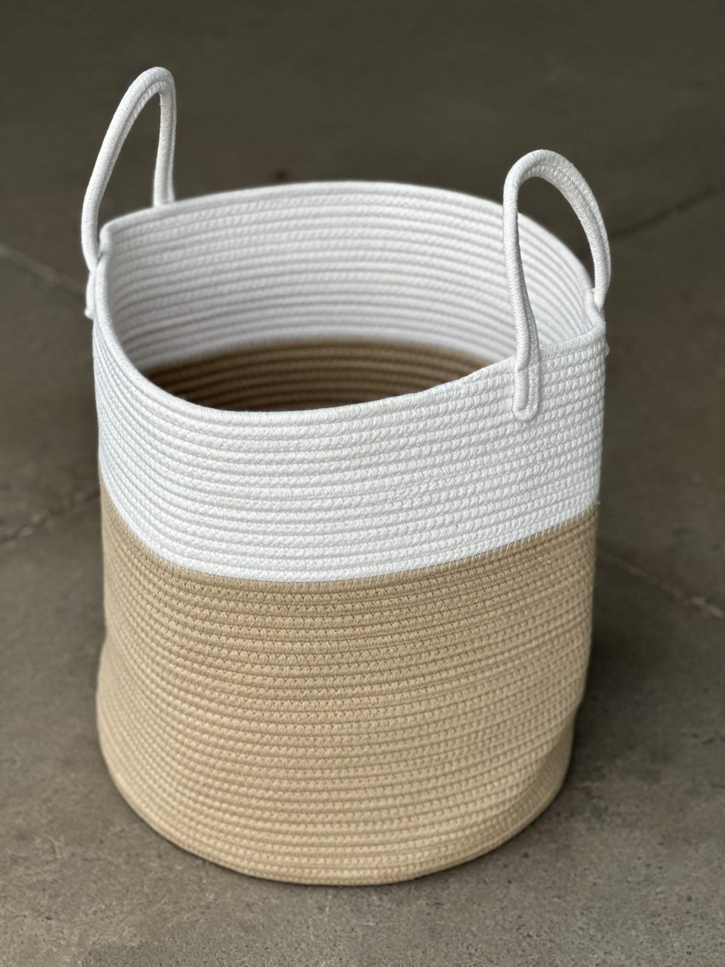Large Natural Cotton Rope Basket - EH