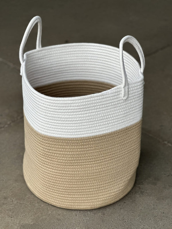 Large Natural Cotton Rope Basket - EH