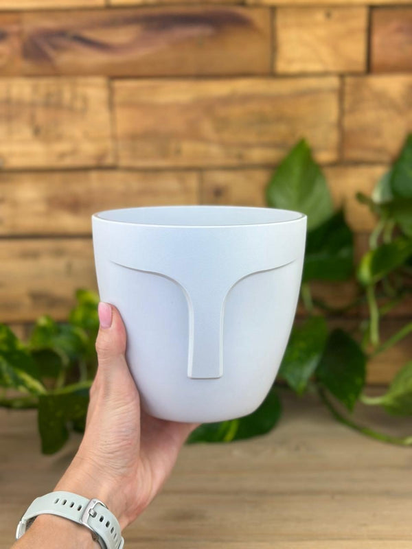 Small Face Pot - White